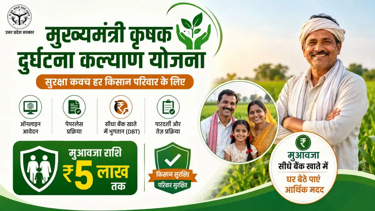CM Krishak Durghatna Kalyan Yojana UP: अब मुआवजा सीधे बैंक खाते में, घर बैठे पाएं 5 लाख तक की आर्थिक मदद