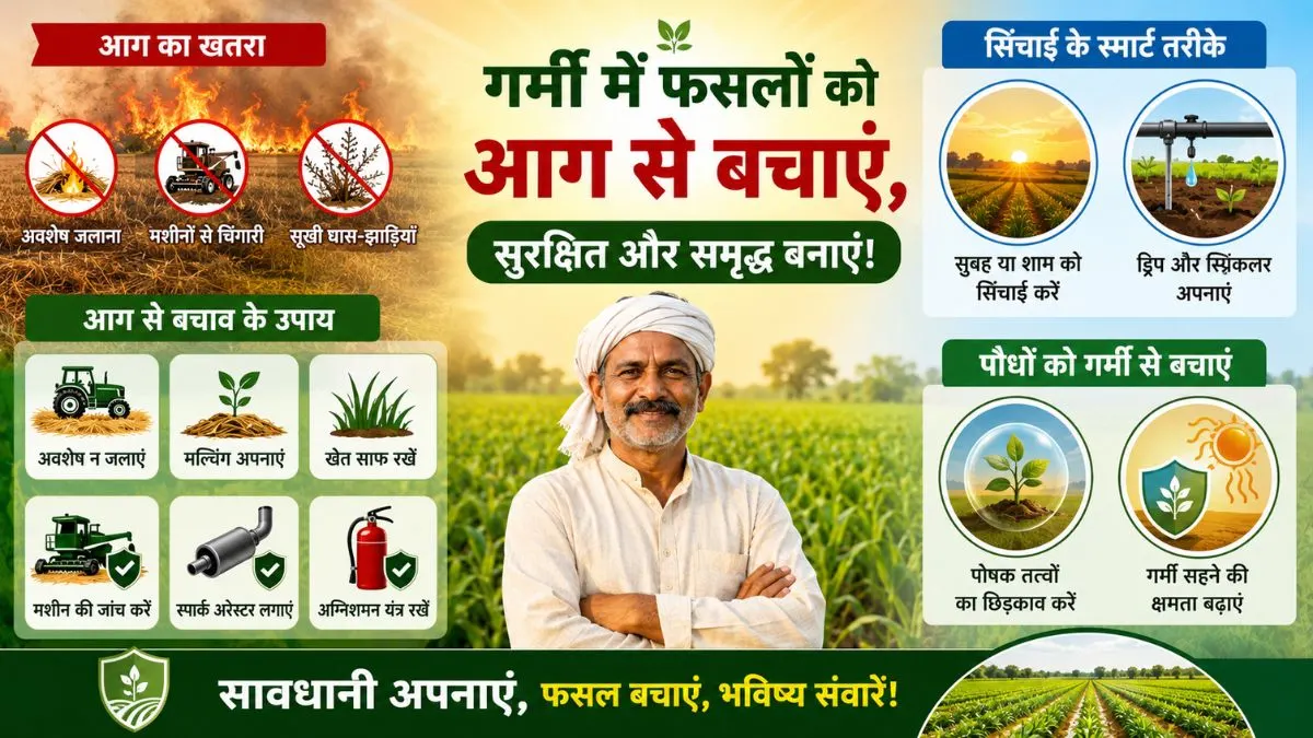 Crop Protection in Summer: गर्मी में बढ़ता है फसलों में आग लगने का खतरा, इस तरीके से रखे अपनी फसलों को सुरक्षित 