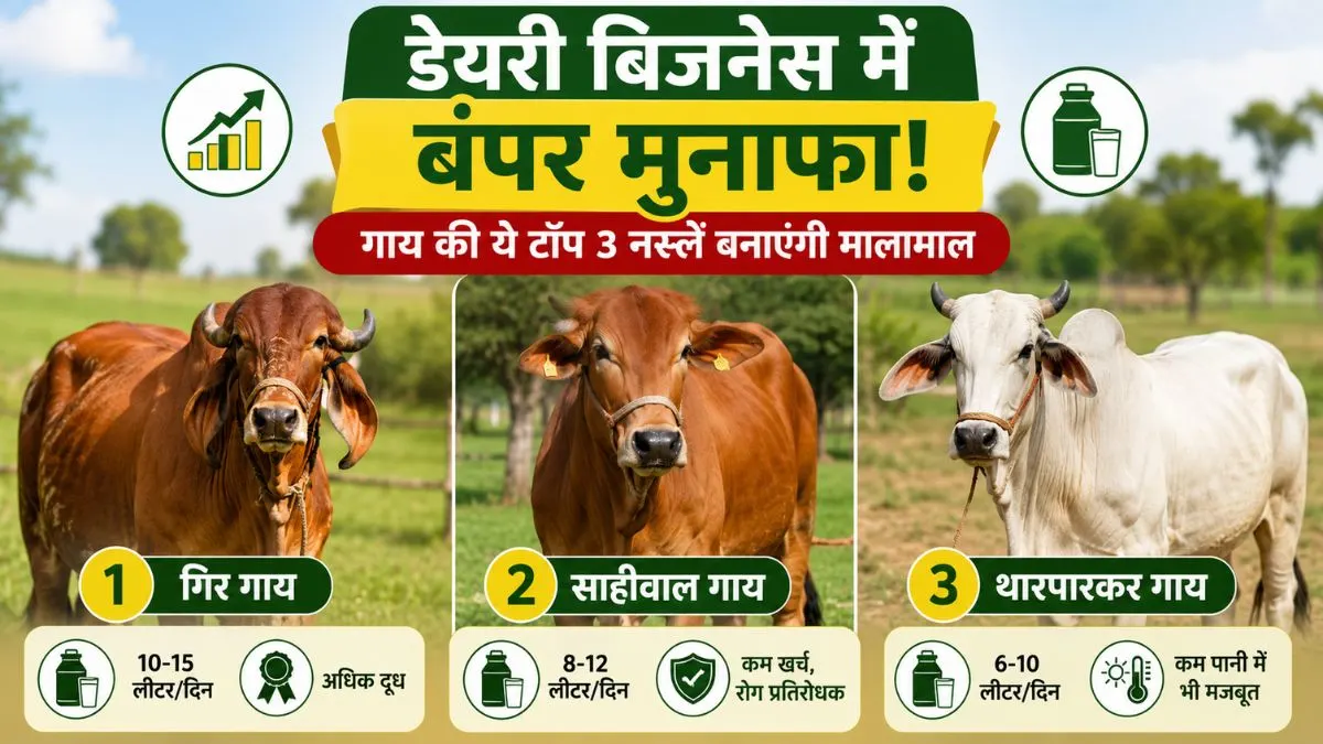Dairy farming business: गाय की ये टॉप 3 नस्लें बना देंगी मालामाल, जानें खासियत
